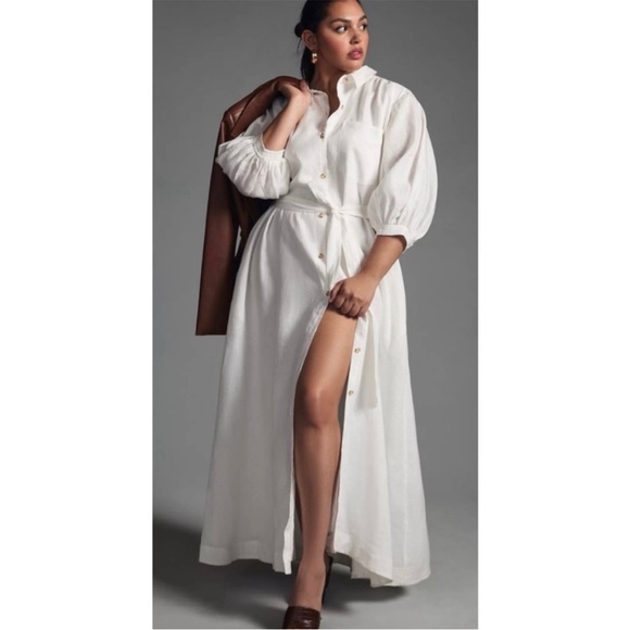 Anthropologie Maeve Mona Linen Maxi Shirtdress Size 2X - Picture 2 of 16